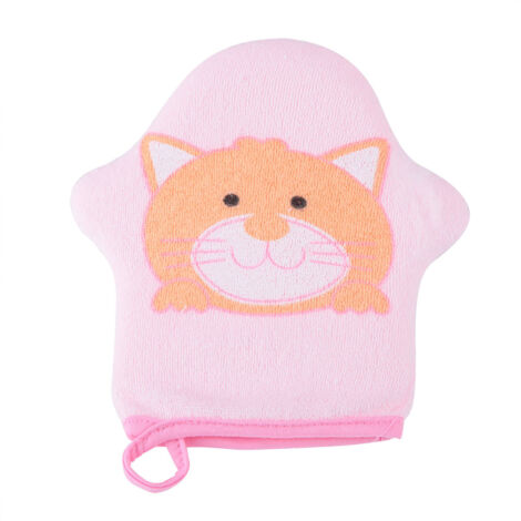 Éponge de bain douce en coton pour bébé - Modèle étoile cartoon - Brosse de douche enfant - Gant de toilette chat