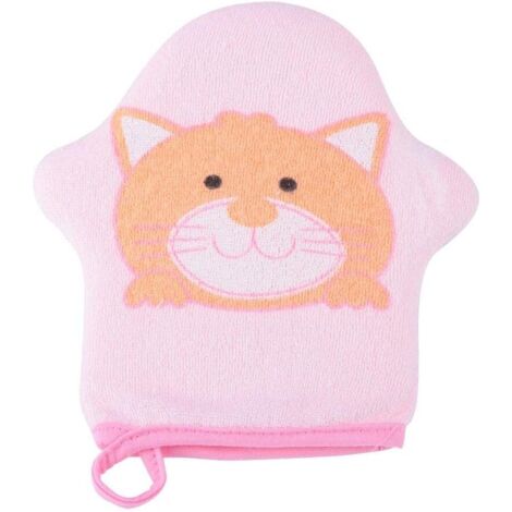 Éponge de douche de bébé en coton doux de dessin animé (chat),