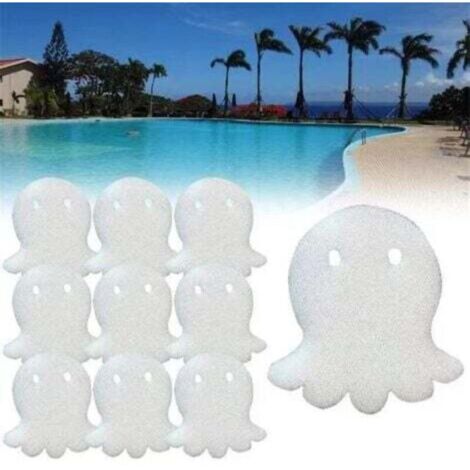 Éponge de filtration piscine – Lot de 10 pièces en coton octopus absorbant huile, idéale pour bain et nettoyage