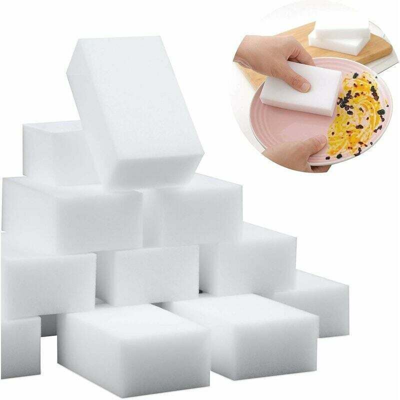 Eponge de nettoyage magique, 100 paquets d'éponges en mélamine épaisses et durables, éponges de nettoyage pour la cuisine, nettoyant ménager pour la