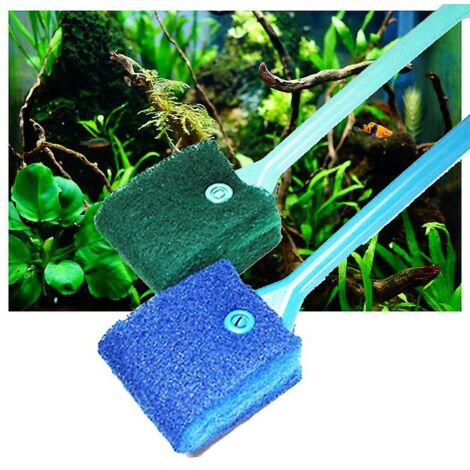 Éponge de nettoyage pour aquarium et grattoir anti-algues (lot de 2)