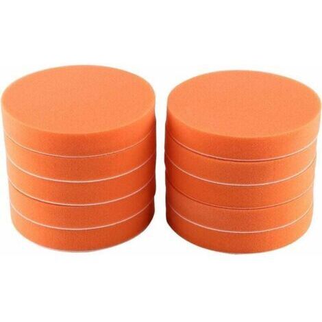 Éponge de Polissage pour Voiture, 10 Pcs/Lot 6 (150Mm) Éponge Polissage Polissage Cirage Pad Kit Outil pour Voiture Polisseur Tampon Orange Tampon de Polissage