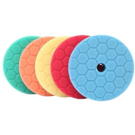 Éponge de polissage SPTA, lot de 5 tampons de polissage hexagonaux de 150 mm, kit de polissage pour polisseuse orbitale/discrète de 125 mm.
