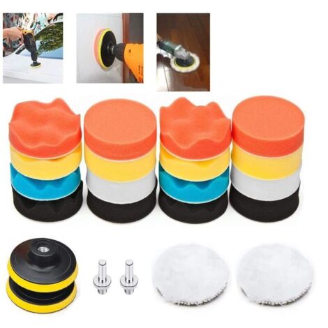 Éponge de polissage voiture 3" (x22) + kit adaptateur - Polissage & lustrage professionnel