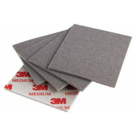 3M – Éponge abrasive souple 140x115mm – Grain moyen pour ponçage bois et peinture – Lavable et réutilisable – Lot de 20 pièces