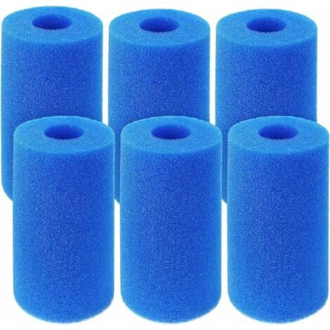 AAFGVC Éponge filtrante de type B, cartouches de filtre de piscine en mousse, filtre en mousse bleu (6 pièces) (10 x 4 x 20 cm)