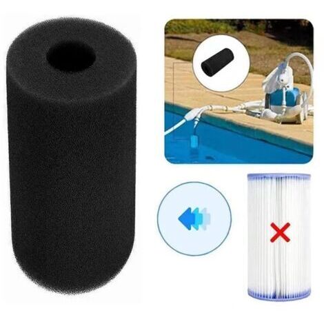 Éponge Filtrante Lavable et Réutilisable – Cylindre en Mousse Noir – Type B – Nouveau Modèle