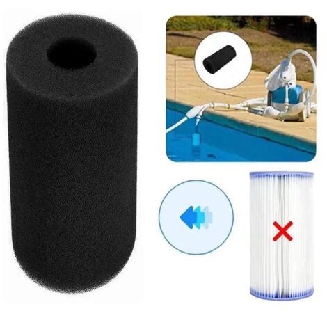 Éponge Filtrante Lavable et Réutilisable – Cylindre en Mousse Noir – Type B – Nouveau Modèle