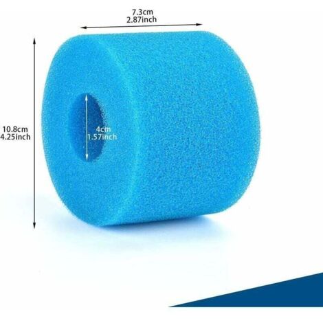 Éponge Filtrante Type S1, Cartouche de Filtre en Mousse, Mousse pour Filtre Piscine, Réutilisables et Lavables, Filtre en Mousse pour Spa, Piscine, Jacuzzi (6, Bleu)