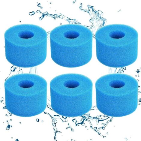 Éponge Filtrante Type S1, Cartouche de Filtre en Mousse, Mousse pour Filtre Piscine, Réutilisables et Lavables, Filtre en Mousse pour Spa, Piscine(Paquet de six)