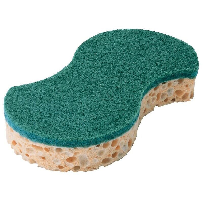Sans Marque - ponge cellulosique Sponrex 33 récurage avec abrasif à forme ergonomique 148x80x29mm blond vert sachet de 10 pièces - spontex