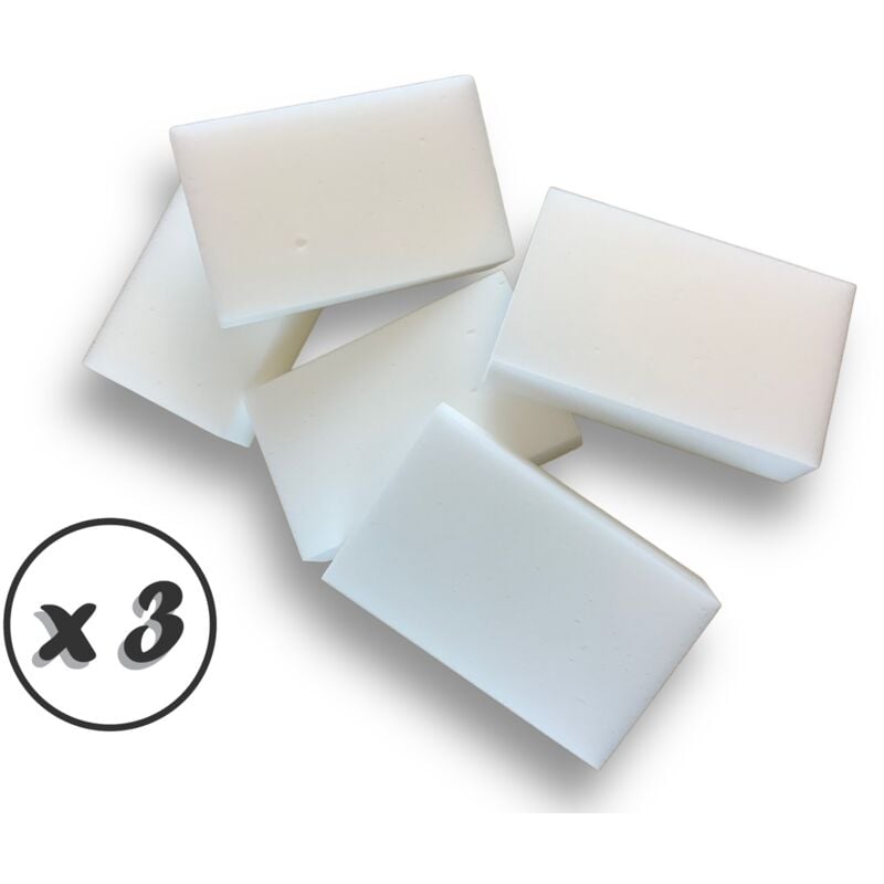 Ponge magique en mélamine Lot de 15 éponges Gomme magique pour éliminer taches et saletés tenaces sans produits chimiques Couleur blanche Efface