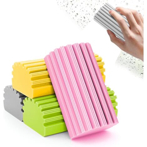 éponge poussière humide 4 pièces en éponge pva, lavable et réutilisable, pour stores, verre, volets et surfaces délicates