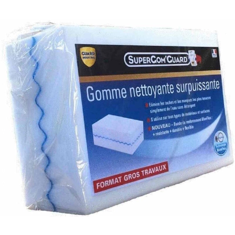 Guard Industrie - Eponge Efface Tout Peinture Métal Bois pvc Parquet Porte Fenêtre SuperGom Guard Format xxl