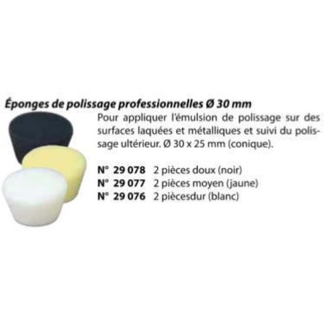 Eponges de polissage professionnelles diam 30mm - Proxxon - choix : 2 pièces doux (noir)