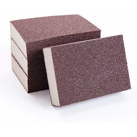 Eponges de ponçage Bloc d'éponge de polissage 10x7x2,5cm grains 80-100 Guazhuni marron（4Pcs）