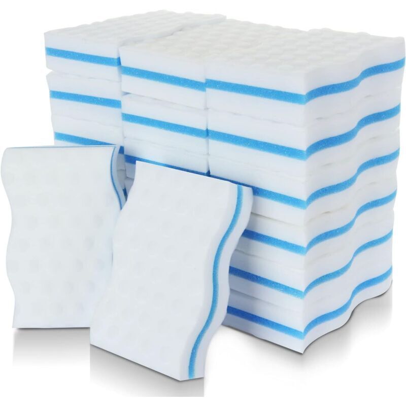 Ersandy – Lot de 24 éponges magiques en mélamine très épaisses – Nettoyage sans produits chimiques – Pour salle de bain, cuisine, murs, sols – Blanc