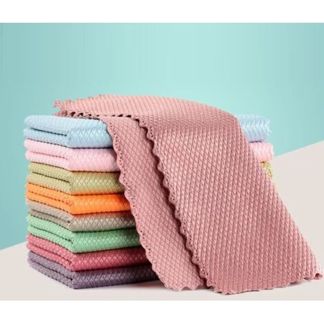 Eponge,Serviette en microfibre Super absorbante, chiffon de lavage de la vaisselle, vaisselle efficace, chiffon - 25 x 25CM-10pcs