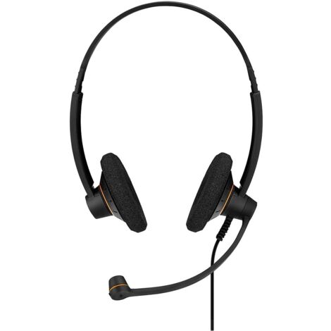 EPOS Sennheiser 1000551 I Sennheiser Impact Sc 60 USB Ml Auriculares estéreo, en la oreja, negro con reflejos de color naranja