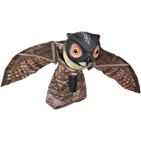 Épouvantail À Oiseaux - Hibou À Ailes Mobiles Actionnées Par Le Vent - Pour Jardin Potager Balcon Volière - 1 Pièce