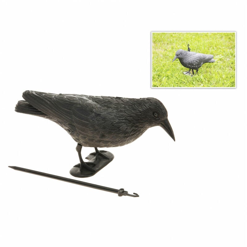 Epouvantail Anti-Oiseau En Forme De Corbeau 19x39cm