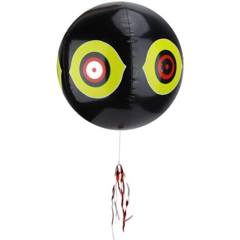 Épouvantail Ballon Gonflable Oiseau Répulsif PVC 40cm Noir avec Œil Prédateur 3D - Protection Orchard et Ferme Contre les Oiseaux