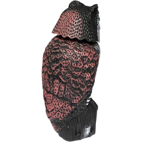 Épouvantail Chouette Vent, Rotation Tête Naturelle, Protection Jardin Sans Piles, 41cm Polyuréthane Résistant