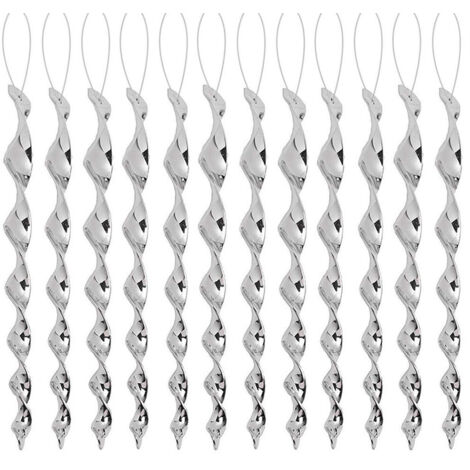 Épouvantails réfléchissants en spirale, lot de 10, argentés, 30 cm