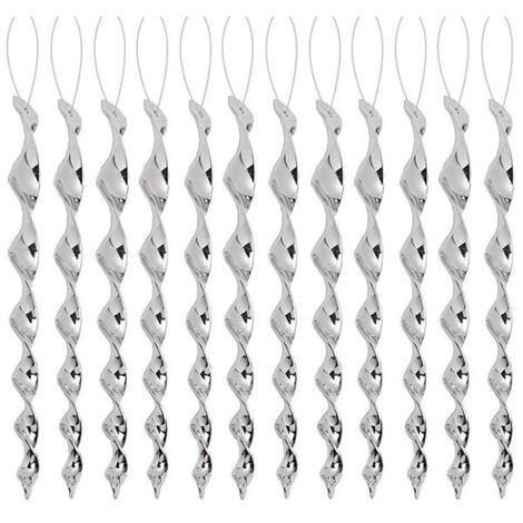 Épouvantails réfléchissants en spirale, lot de 10, argentés, 30 cm