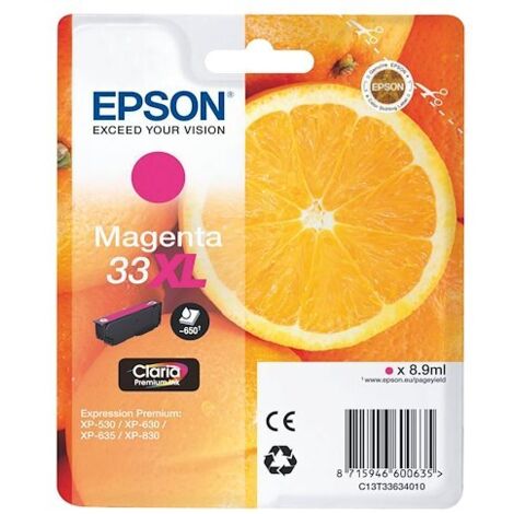 Epson 33XL cartouche haute capacité magenta pour imprimante jet d'encre