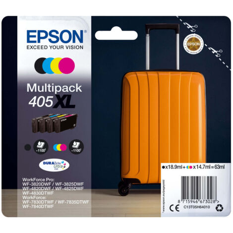 Epson 405XL Multipack DuraBrite Ultra-Tintenpatronen - Tinte mit hoher Kapazität für scharfe und langlebige Ausdrucke