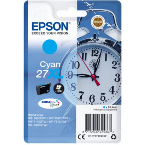 Epson Alarm clock C13T27124012 cartouche d'encre 1 pièce(s) Original Rendement élevé (XL) Cyan