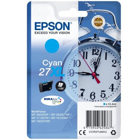 Epson Alarm clock Singlepack Cyan 27XL DURABrite Ultra Ink