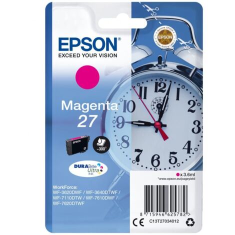 Epson Alarm clock Singlepack Magenta 27 DURABrite Ultra Ink