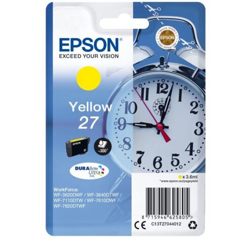 Epson Alarm clock Singlepack Yellow 27 DURABrite Ultra Ink