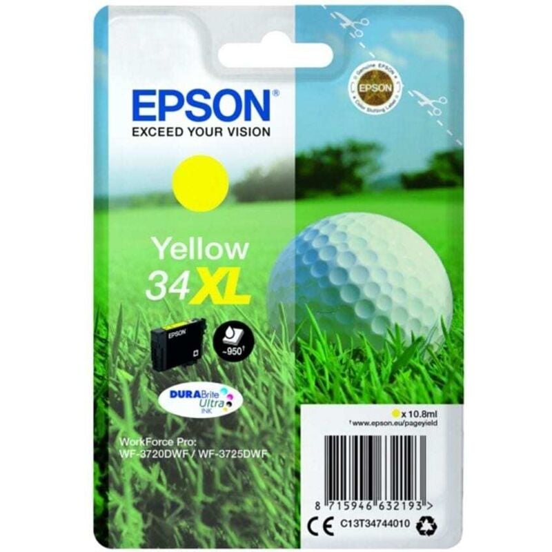 Epson 34XL Golfball Yellow High Yield Ink Cartridge 11ml - C13T34744010
