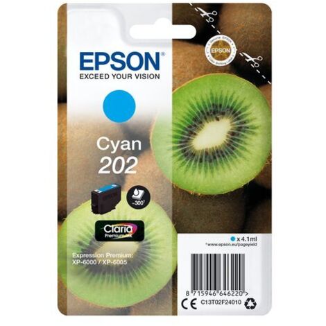 Epson C13T02F24010 Kiwi 202 cartuccia d'inchiostro 1 pz Originale Resa standard Ciano