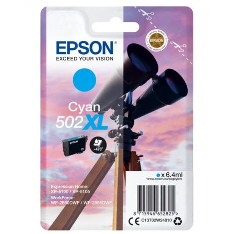 Epson C13T02W24020 502XL cartuccia d'inchiostro 1 pz Originale Resa elevata (XL) Ciano