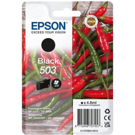 Epson C13T09Q14020 Cartuccia Peperoncino 503 Comp con Expression Home XP 5200 XP 5205 Nero