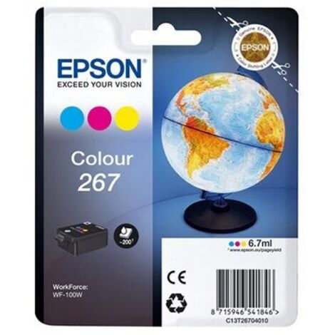 EPSON Cartouche dencre 267 - Cyan, Magenta et Jaune - Capacite standard 200 pages
