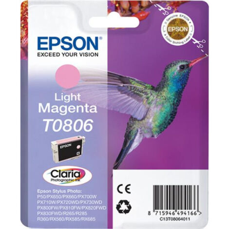 EPSON Cartouche d'encre T0806 Magenta clair - Colibri (C13T08064011)