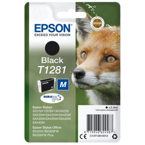 EPSON Cartouche d'encre T1281 Noir - Renard (C13T12814012)