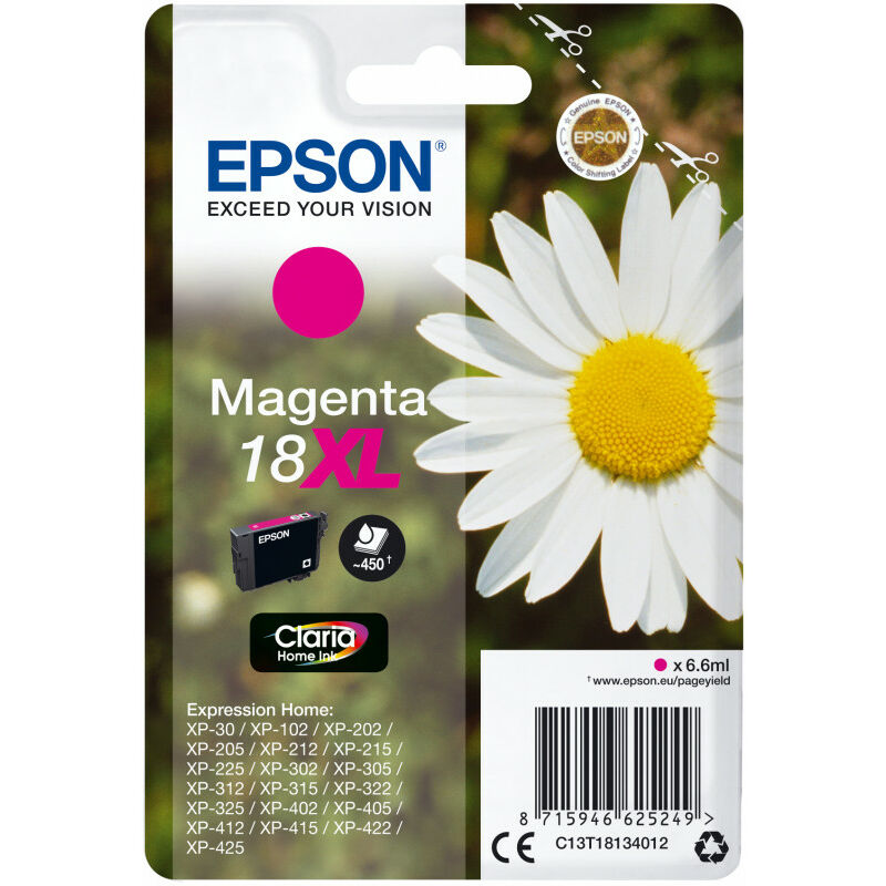 Epson - Daisy Cartouche Pâquerette - Encre Claria Home m (xl) - Original - Encre à pigments - Magenta - Expression Home XP-425 - Expression Home