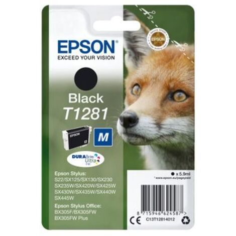 Epson Fox Singlepack Black T1281 DURABrite Ultra Ink