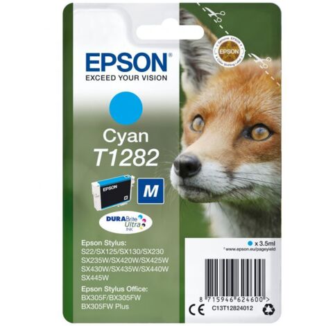 Epson Fox Singlepack Cyan T1282 DURABrite Ultra Ink