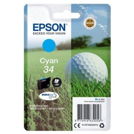 Epson Golf ball Singlepack Cyan 34 DURABrite Ultra Ink