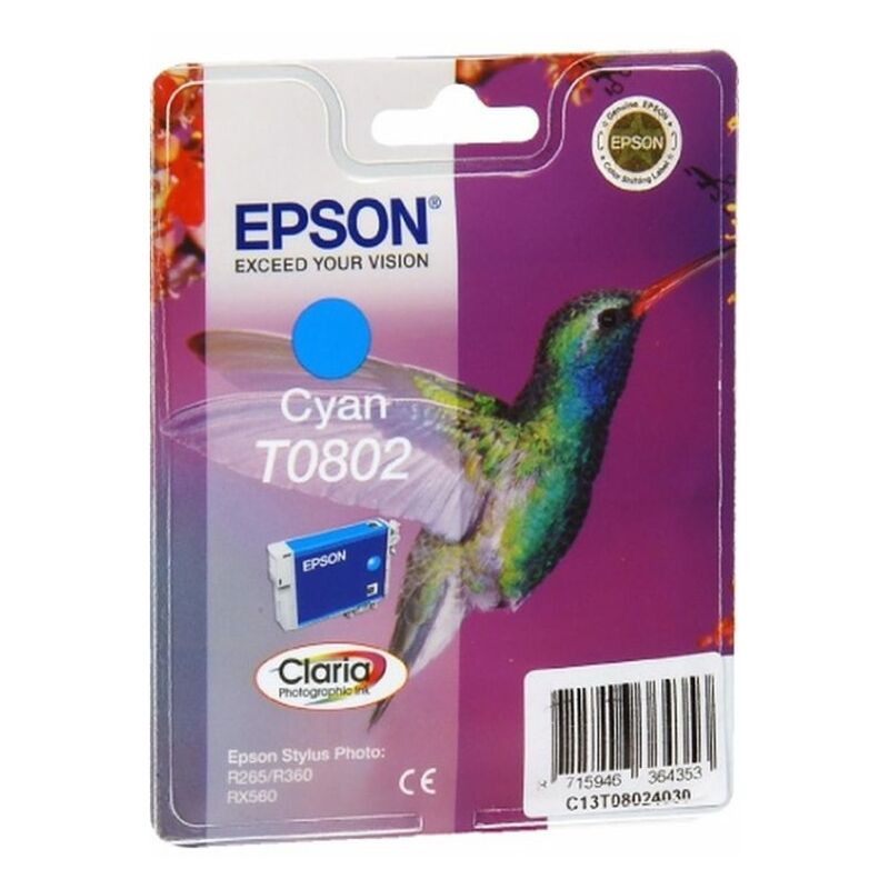 

Epson Hummingbird Cartucho T0802 cian (etiqueta RF)