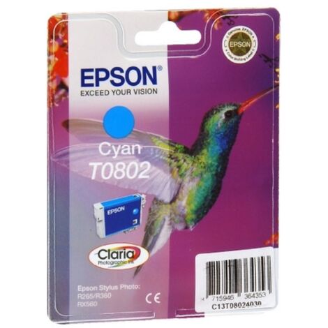 Epson Hummingbird Singlepack Cyan T0802 Claria Photographic Ink