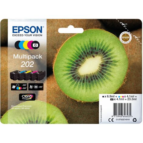 Pack de Cartouche d encre Epson PACK Kiwi 202 Noir, Noir Photo, Cyan, Magenta et Jaune
