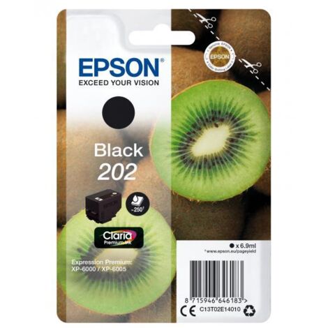 Epson Kiwi Singlepack Black 202 Claria Premium Ink Nero